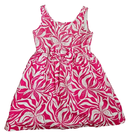 Lilly Pulitzer Girl Sz 7 Little Linney Dress Pink Orchid Sneak Peek w Sparkles!